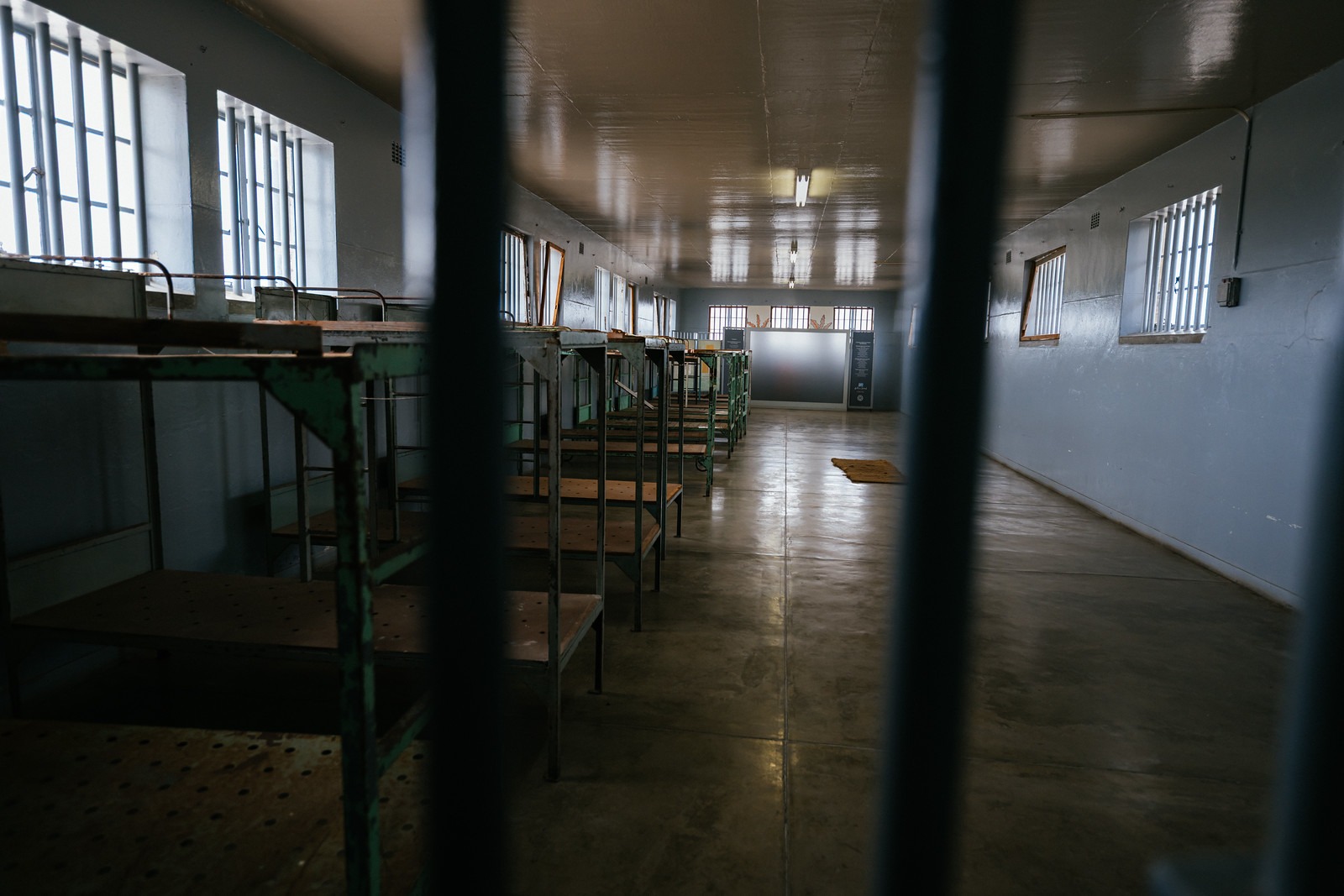 Prison bars inside Robben Island maximum security prison